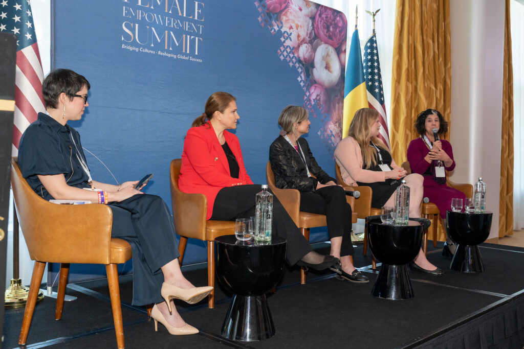 Nadya Moderates a panel on Leading with Purpose at the Female Empowerment Summit at the Waldorf Astoria Beverly Hills